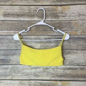 Frankie’s Bikini Yellow Terry Cloth Swim Top Size L